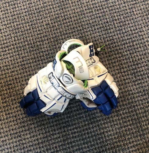 Custom White Maverik M3 Lacrosse Gloves