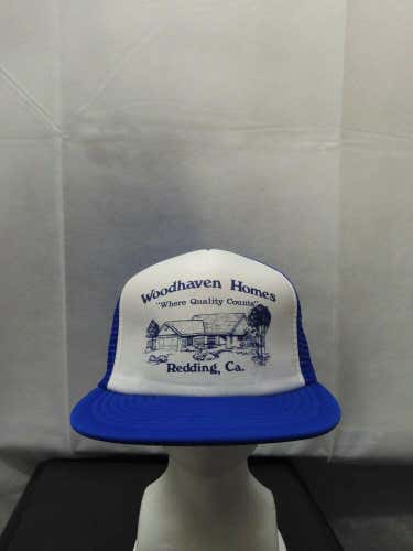 Vintage Woodhaven Homes Reading, CA Mesh Trucker Snapback Hat Otto