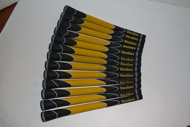 Lot of 13  Black & Gold  Pittsburgh Steelers standard size golf grips