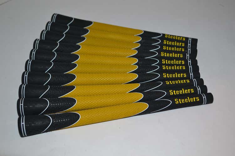 Lot of 10  Black & Gold  Pittsburgh Steelers standard size golf grips
