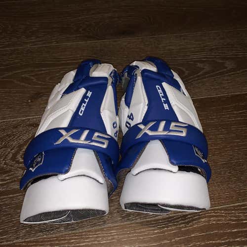 White Used Player's STX Cell III  Lacrosse Gloves