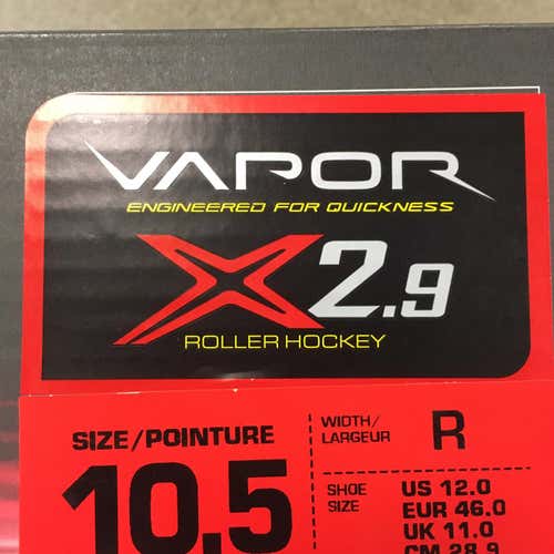 Senior Bauer Vapor X2.9R Regular Width Size 10.5 Inline Skates