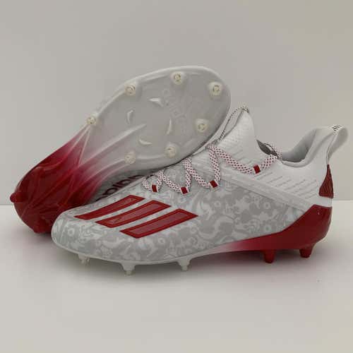 NEW! Size 10.5 Adidas Adizero New Reign 'White Red' Lacrosse/Football Cleats