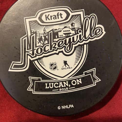 2018 Lucan, ON Kraft Hockeyville Practice Puck New Sher-Wood Senators & Maple Leafs