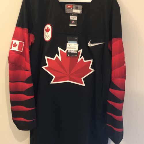 NWT Nike 2018 Team Canada Olympic Jersey Black MEDIUM