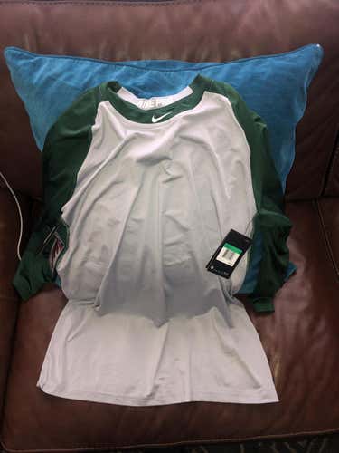 NIKE MLB PRO COMBAT Dri-Fit green 3/4 sleeve (LG)