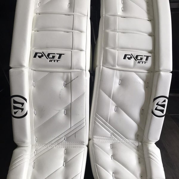 White Intermediate 32" Warrior Ritual GT Goalie Leg Pads
