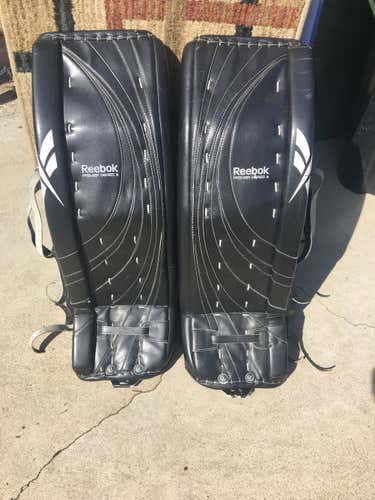 Black Used Senior 36" Reebok Premier Series III Goalie Leg Pads