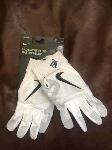 White New XXL Nike Huarache Elite Batting Gloves