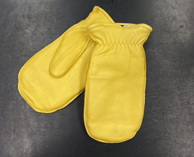 Yellow New Sherpa Lined Adult Unisex XS Plain Winter Chopper Gloves