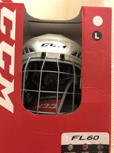 White New Large CCM FL60 Helmet