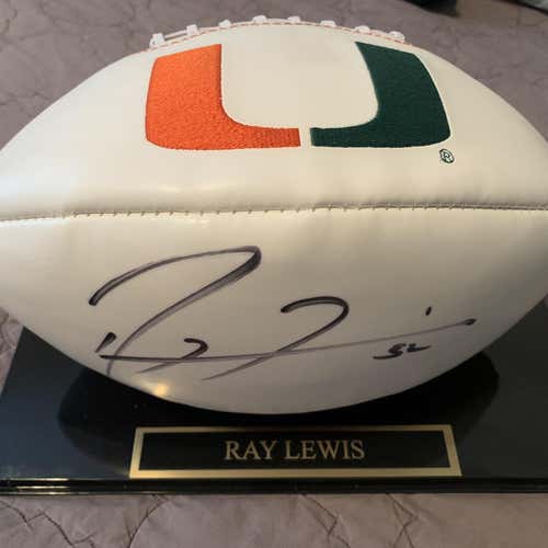 Ray Lewis Autographed Football
