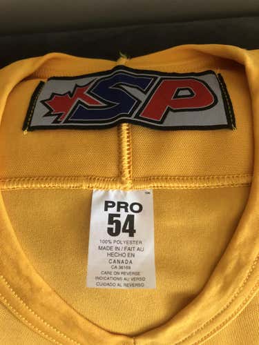Yellow Used Adult Men's Size 54 SP Jersey Pro Stock ECHL