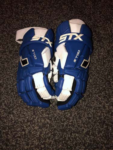 Blue Used Player's STX Cell III 13" Lacrosse Gloves