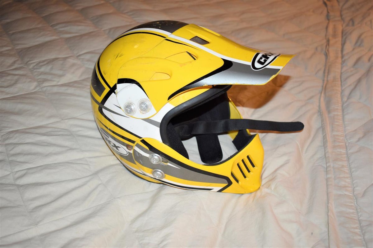 CKX Youth Adjustable Riding Helmet, Yellow/White/Gray