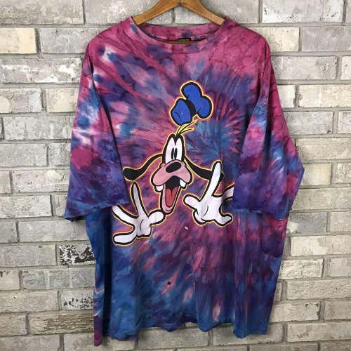 Vintage 80s 90s Mickeys Unlimited Goofy Tie Dye T Shirt Size XXL Hipster Vtg OG