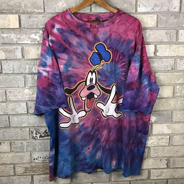Vintage 80s 90s Mickeys Unlimited Goofy Tie Dye T Shirt Size XXL Hipster Vtg OG