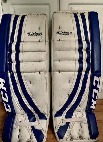 Blue Used Senior 32" CCM Extreme Flex Pro Goalie Leg Pads