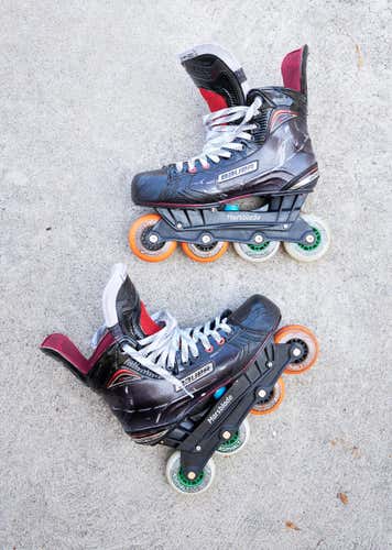 Bauer X800 Marsblade Inline Roller Chassis Size 8.5D with Labeda Asphalt Outdoor Wheels