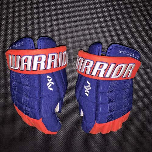 Edmonton Oilers Nail Yakupov Warrior Dynasty AX1 13" Hockey Gloves Pro Stock Blue Orange