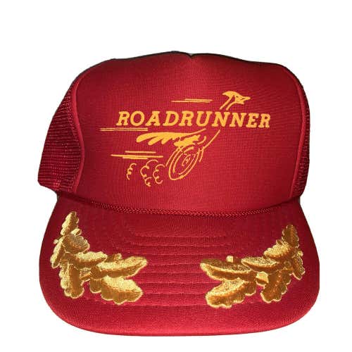 Vintage Road Runner Excavating Snapback Mesh Trucker Hat Looney Tunes RARE