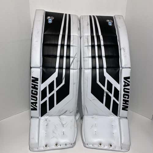 33"+2 Vaughn VE8 Pro Black/White Senior Goalie Leg Pads