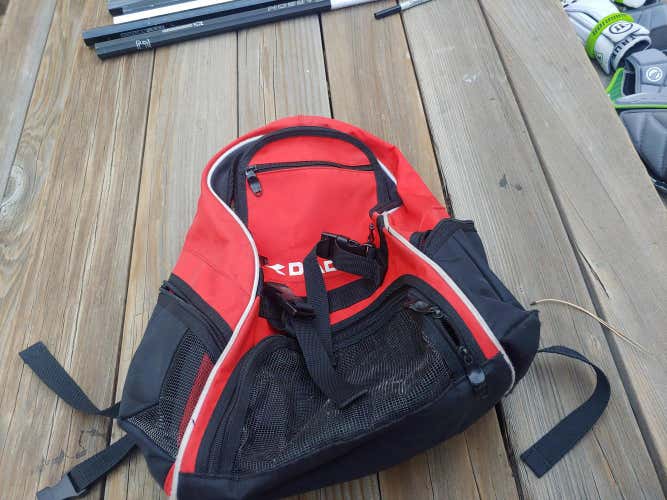 Red soccer backpack