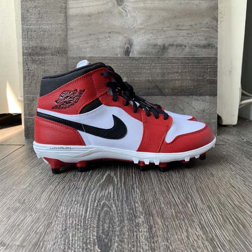 Nike Air Jordan 1 TD Mid Football Cleats Chicago Red White Men’s 9 AR5604-106