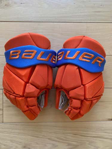 Orange Used Bauer Vapor 1X 13" Pro Stock Gloves