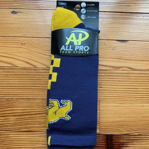 All Pro Socks - New, Navy and Yellow, size Large