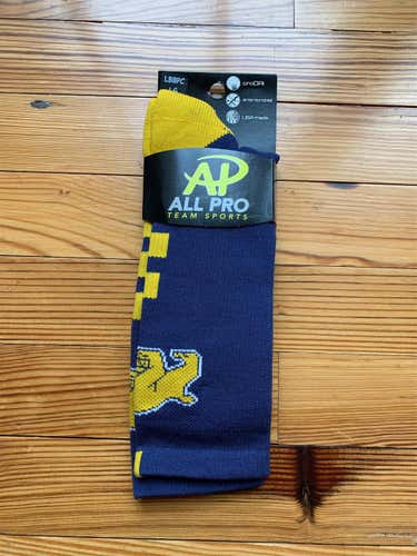 All Pro Socks - New, Navy and Yellow, size Large