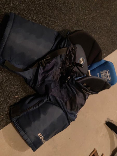 Blue Junior Large Bauer Supreme 55 Pro Stock Hockey Pants