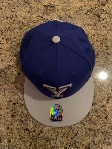 Yale Bulldogs Flat Brim Snap Back Hat - Blue and Grey