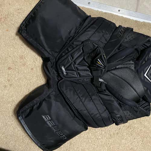 Black Senior Medium Bauer 1S Hockey Goalie Pants