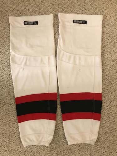 New Jersey Devils Used Senior XL Reebok Socks Pro Stock