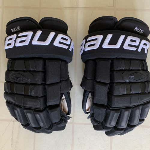 Black Senior Bauer Nexus 1000 15" Pro Stock Gloves Brandon Bollig