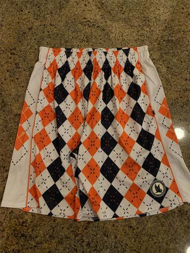 Flow Society Lacrosse Shorts - Orange and Navy, size Medium