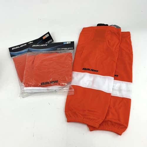 Brand New White and Orange Bauer Series 800 Socks