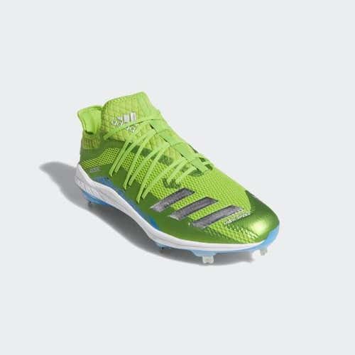 Adidas Afterburner 6 Grail Speed Trap Cleats Size 13 Solar Green/Silver Metallic/Cyan
