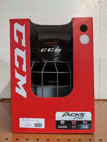 CCM Tacks 710 Helmet Combo - Medium, Black NEW