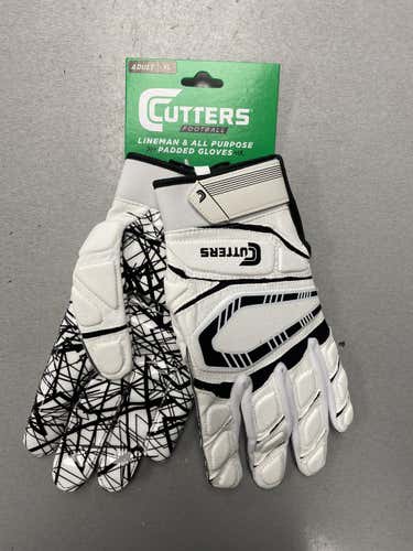 White New Cutters Adult XL Game Day Gloves