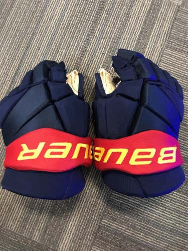 Blue Senior Bauer Vapor Pro Team 14" Pro Stock Gloves