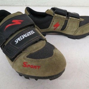 Specialized Sport Green Suede Mountain Bike Cycling Shoes w/SPD Cleats US 7/39