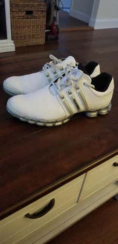 White Used Men's Size 9.5 (Women's 10.5) Adidas Golf Shoes