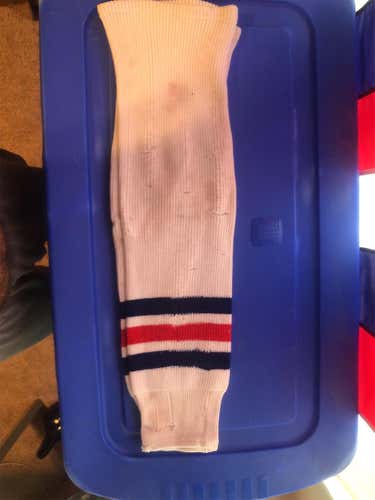 New York Rangers White Knit Hockey Socks
