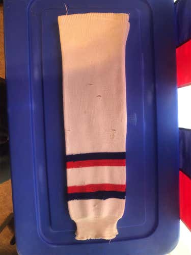 Team USA White Senior Knit Hockey Socks