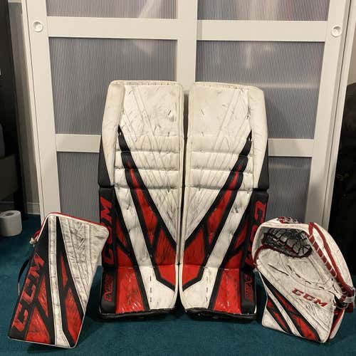 White Senior 34" Regular Extreme Flex 4 Pro Stock Goalie Full Set