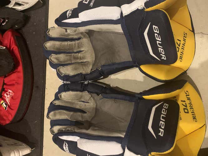 Blue Used Senior Bauer Supreme S170 Gloves 15"