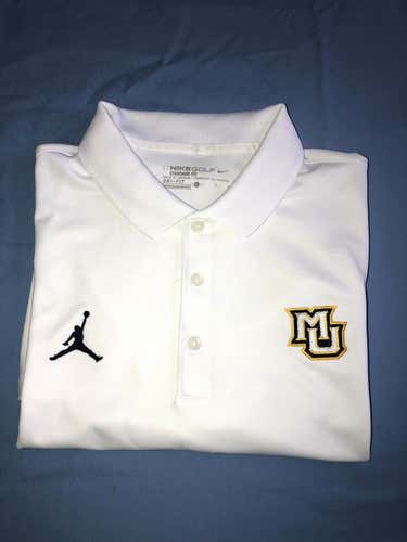 Marquette Golden Eagles White Nike Jordan Polo Shirt L