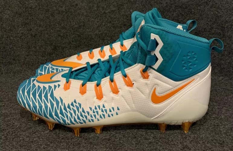 Nike Force Savage Elite TD Football Cleats AJ6605 104 Miami Dolphins  Size 14.5